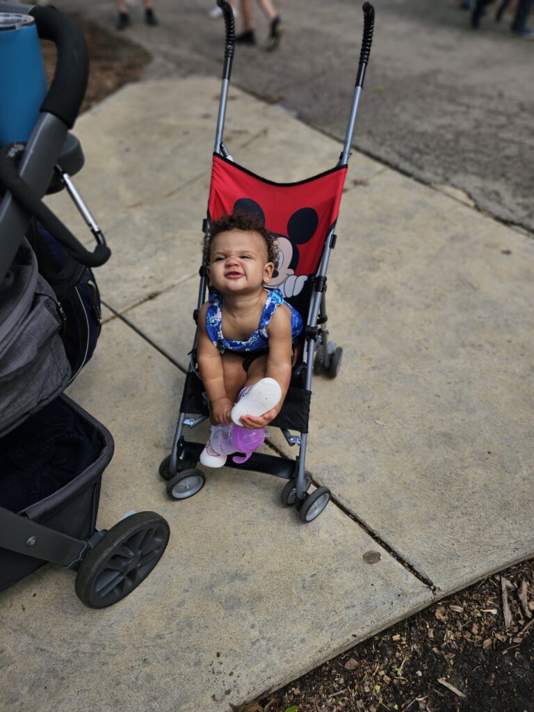 traveling two under two Disney stroller