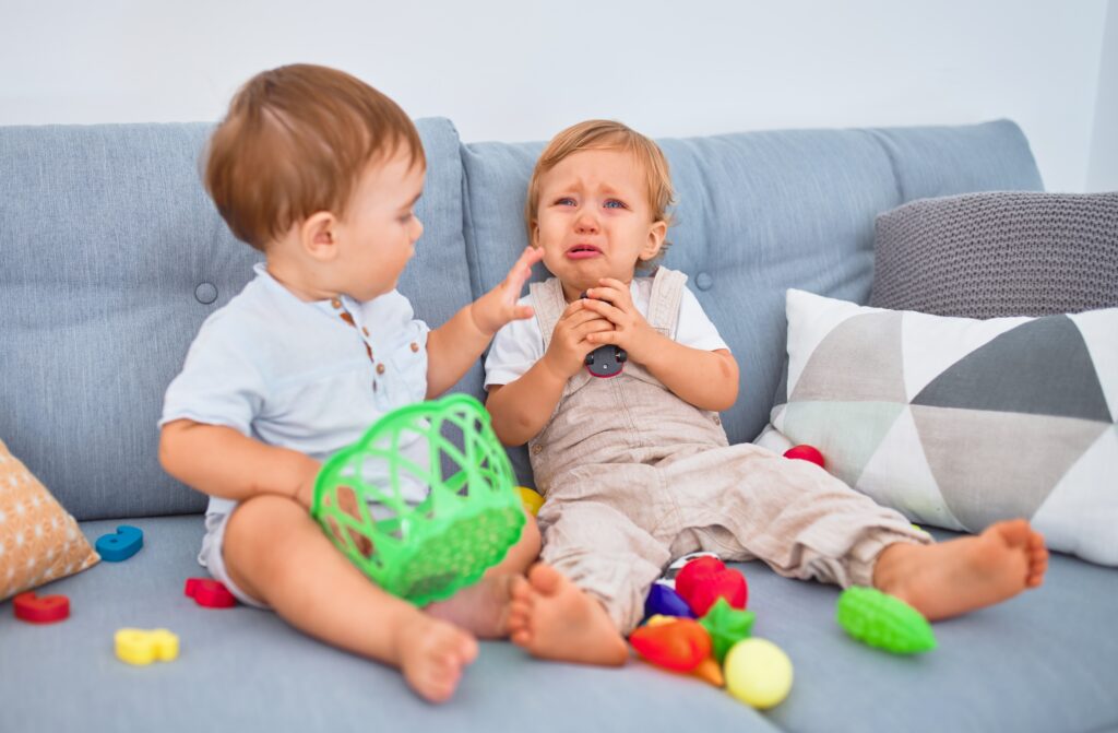 two under two crying